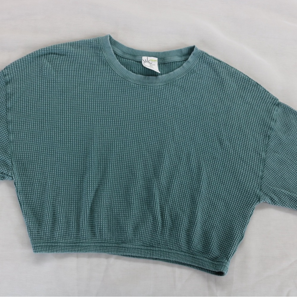 Offline By Aerie Waffle Knit Cropped Tee